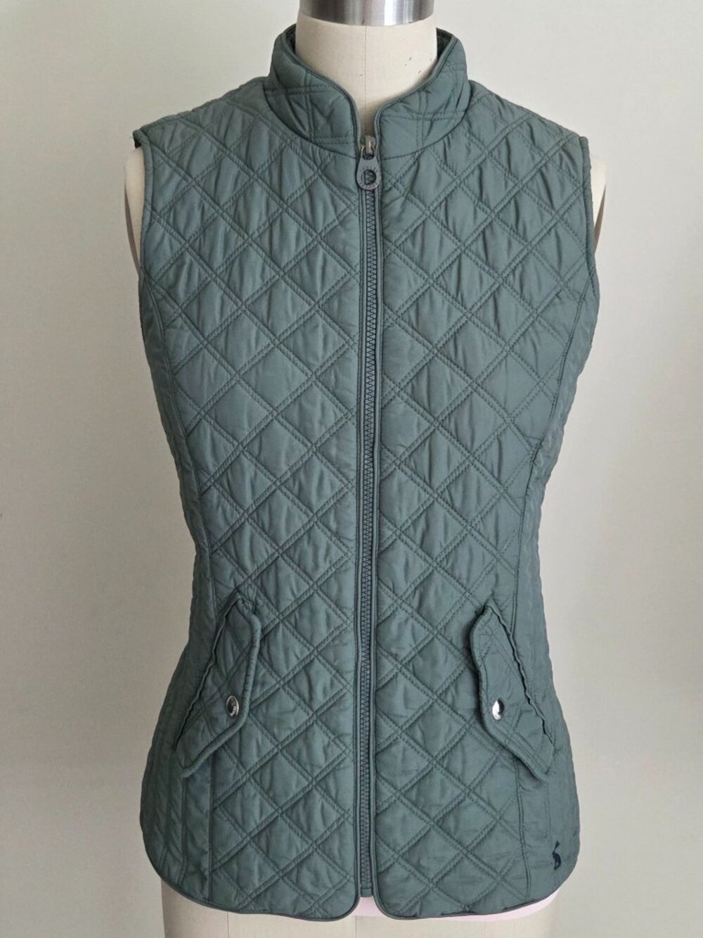 Joules Minx Sage Green Quilted Vest Gilet